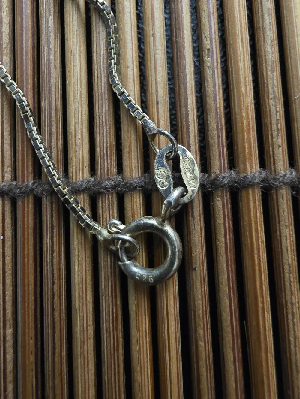 925 Silver Box Yellow Gold Chain (Vintage)